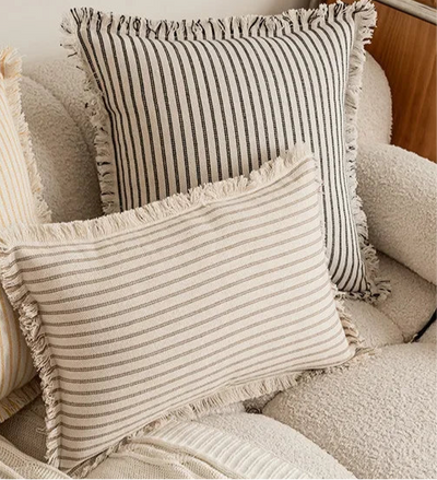 Striped Cotton Cushion Cover