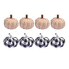 Neutral Burlap & Gingham Pumpkin Decorations - Set of 8