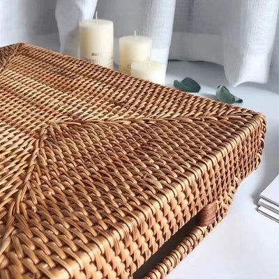 Natural Handwoven Wicker Rattan Tray