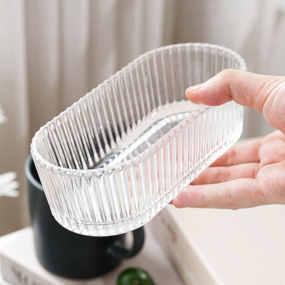 Reeded Glass Serving Dish