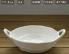 White Ceramic Irregular Bowl With Handles