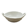 White Ceramic Irregular Bowl With Handles