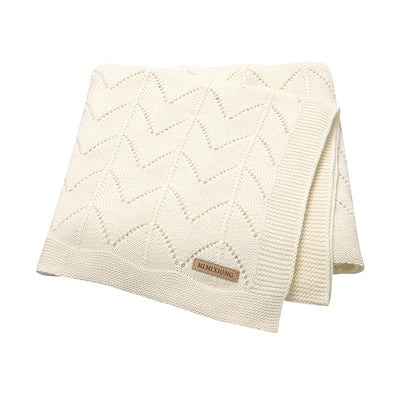 Cotton Cellular Chevron Baby Blanket