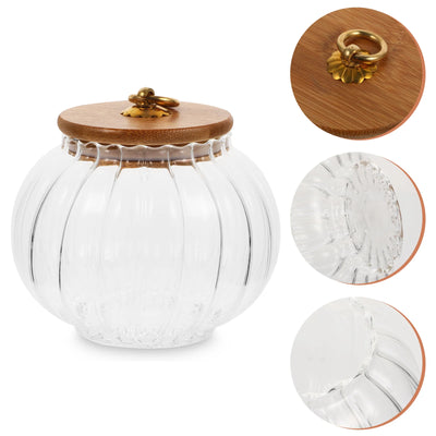 Pumpkin Shape Glass Storage Jar