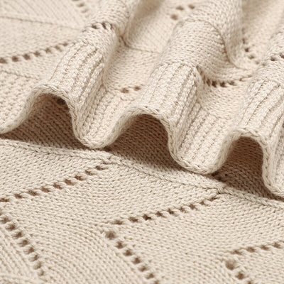 Cotton Cellular Chevron Baby Blanket