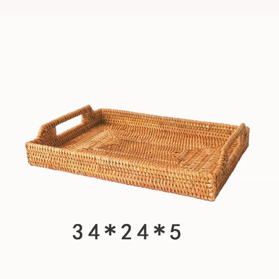 Natural Handwoven Wicker Rattan Tray