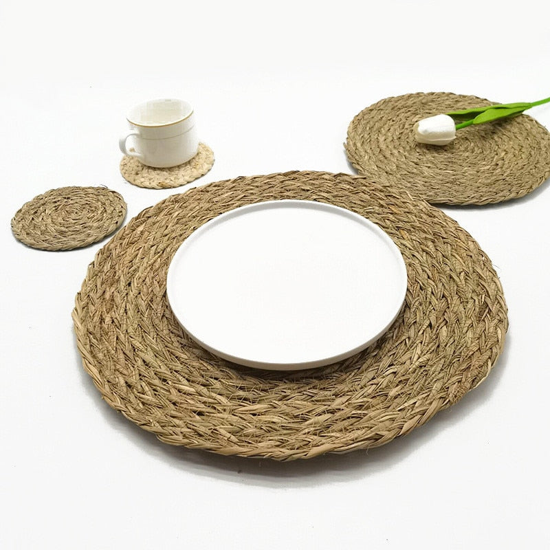 Natural Hand Woven Coaster & Placemat