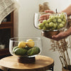 Handmade Glass Wooden Base Fruit Bowl