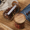 Glass Wooden Top Storage Jars