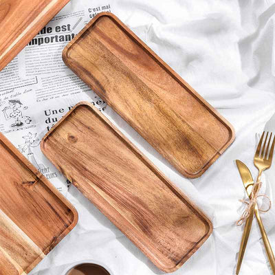 Handmade Rectangular Acacia Wood Tray