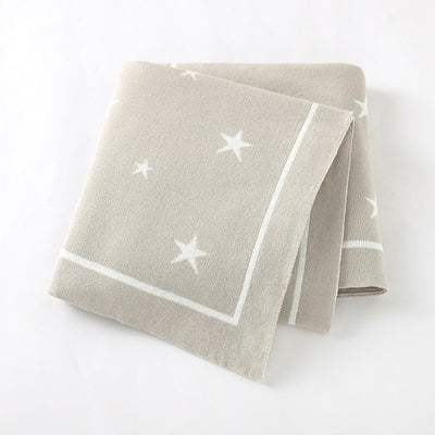 Greige Star Print Super Soft Baby Blanket