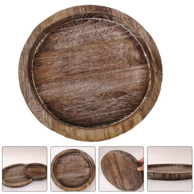 Round Wooden Modern Farmhouse Tray