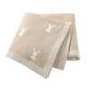 Beige Rabbit Print Super Soft Baby Blanket