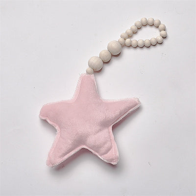 Wood & Velvet Moon Star Heart Hanging Wall Decoration