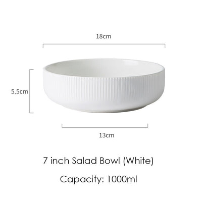 Ceramic Ribbed Dinner Plate Set