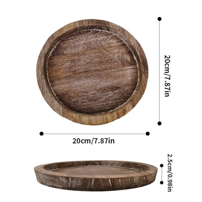 Round Wooden Modern Farmhouse Tray