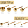 Brushed Gold Wooden Handle Measuring Cups And Spoons