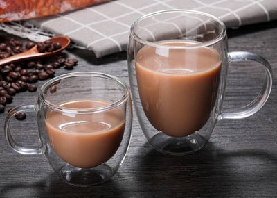 Double Wall Glass Mugs - Set Of 2