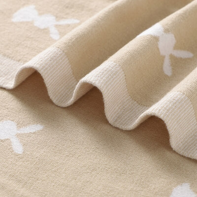 Beige Rabbit Print Super Soft Baby Blanket