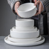 Ceramic Ribbed Dinner Plate Set