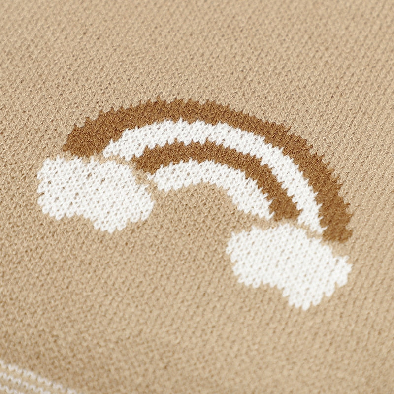 Beige Rainbow Print Super Soft Baby Blanket