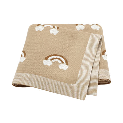 Beige Rainbow Print Super Soft Baby Blanket