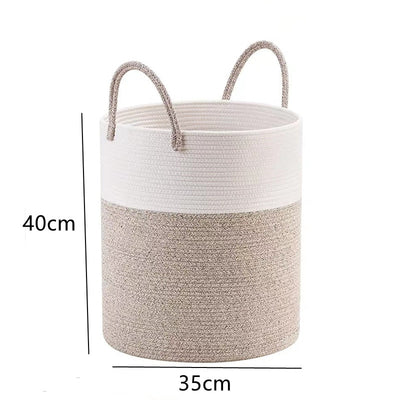 Cotton Woven Storage Laundry Basket