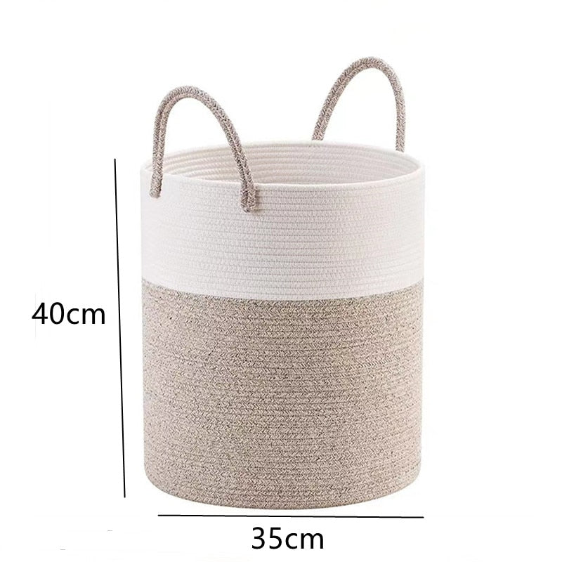 Cotton Woven Storage Laundry Basket