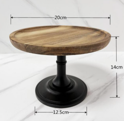 Solid Wood Cake Stand And Glass Cloche