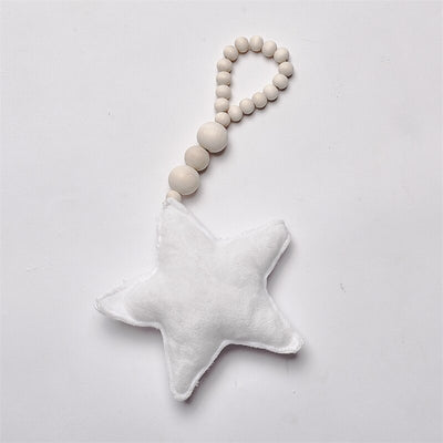 Wood & Velvet Moon Star Heart Hanging Wall Decoration