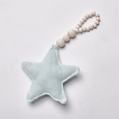 Wood & Velvet Moon Star Heart Hanging Wall Decoration