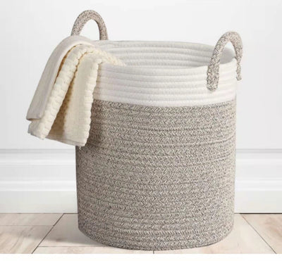 Cotton Woven Storage Laundry Basket